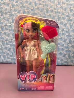 VIP Megan Doll with Pink, Black & Yellow Streaked Hair